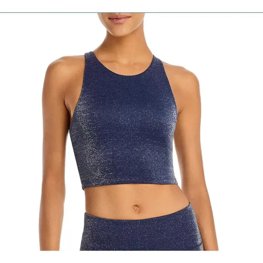 Aqua New Longline Racer Front Sports Bra Blue Myth Size XS